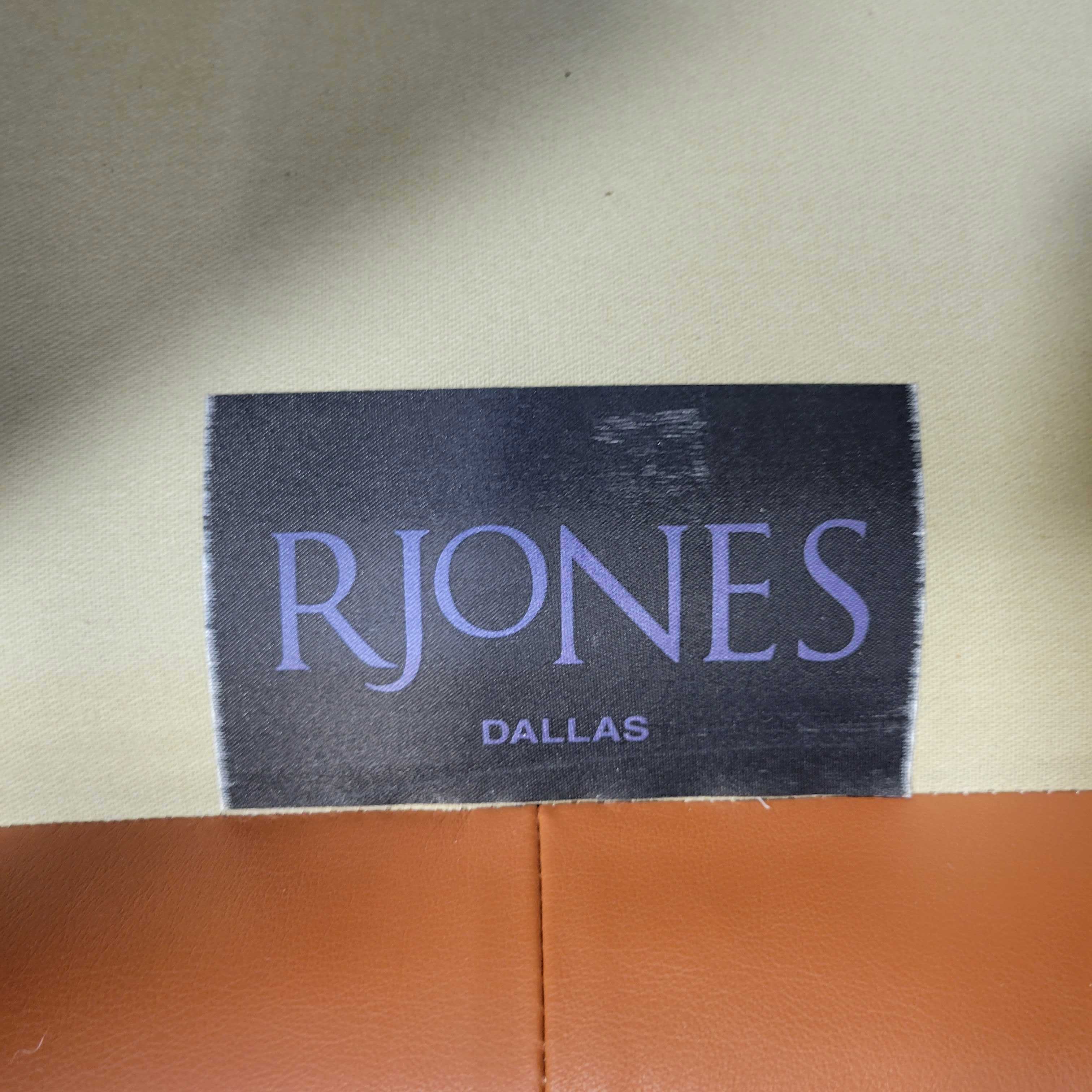 36"x 34"x 32" R Jones Burnt Orange Leather Modern Swivel Chair