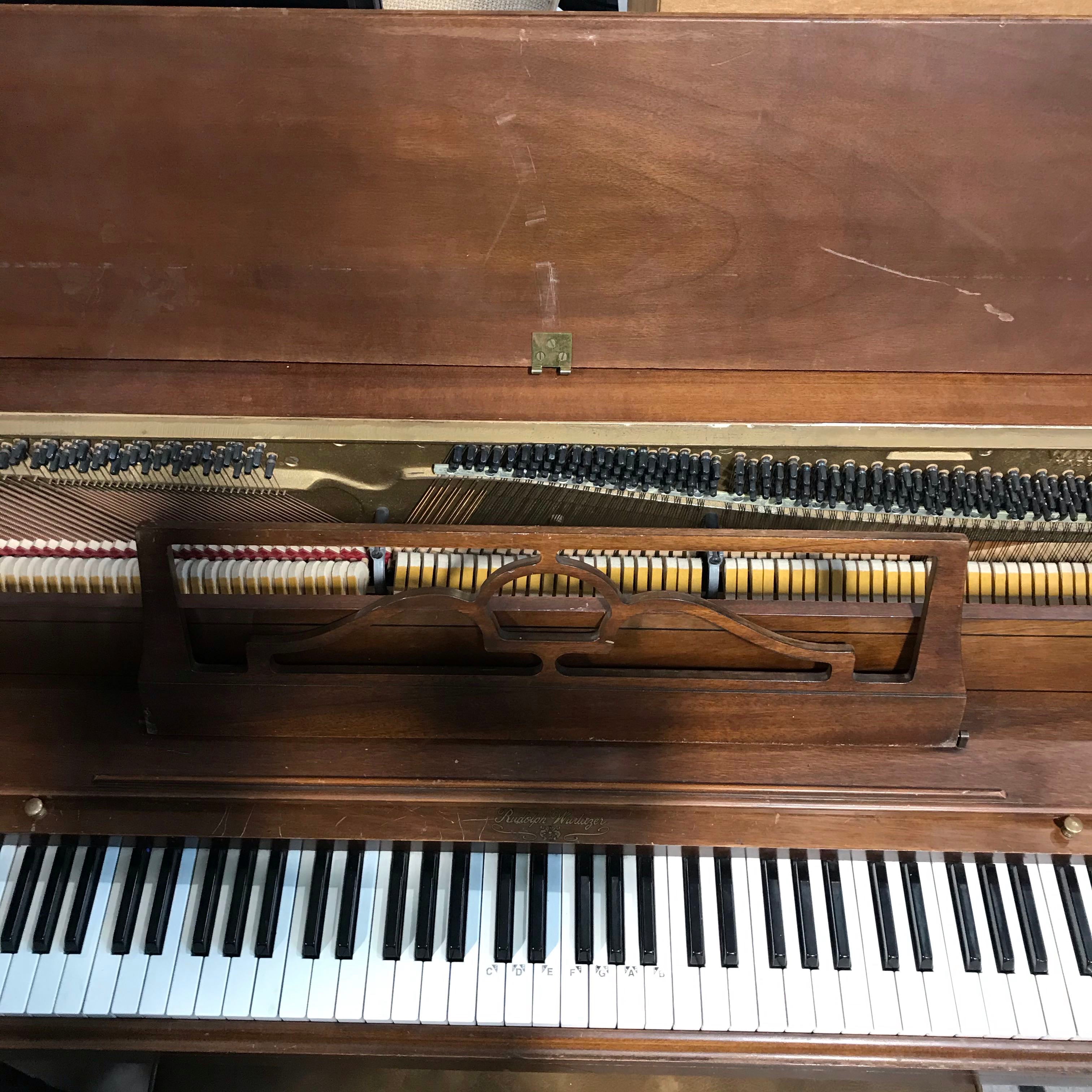 55"x 23.75"x 37.5" Dark Brown Scratches Well Loved Wurlitzer Piano