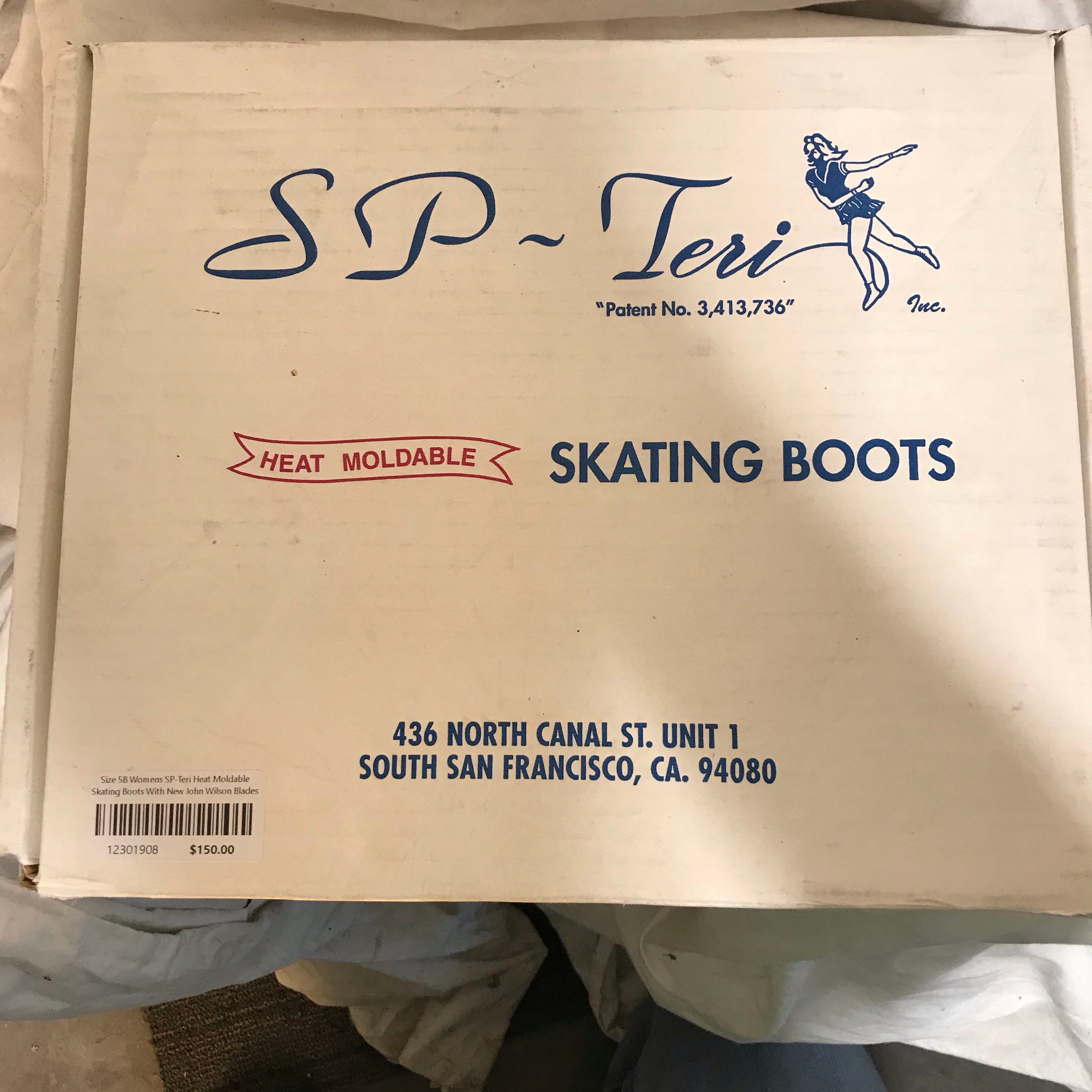 Size 5B Womens SP-Teri Heat Moldable Skating Boots With New John Wilson Blades