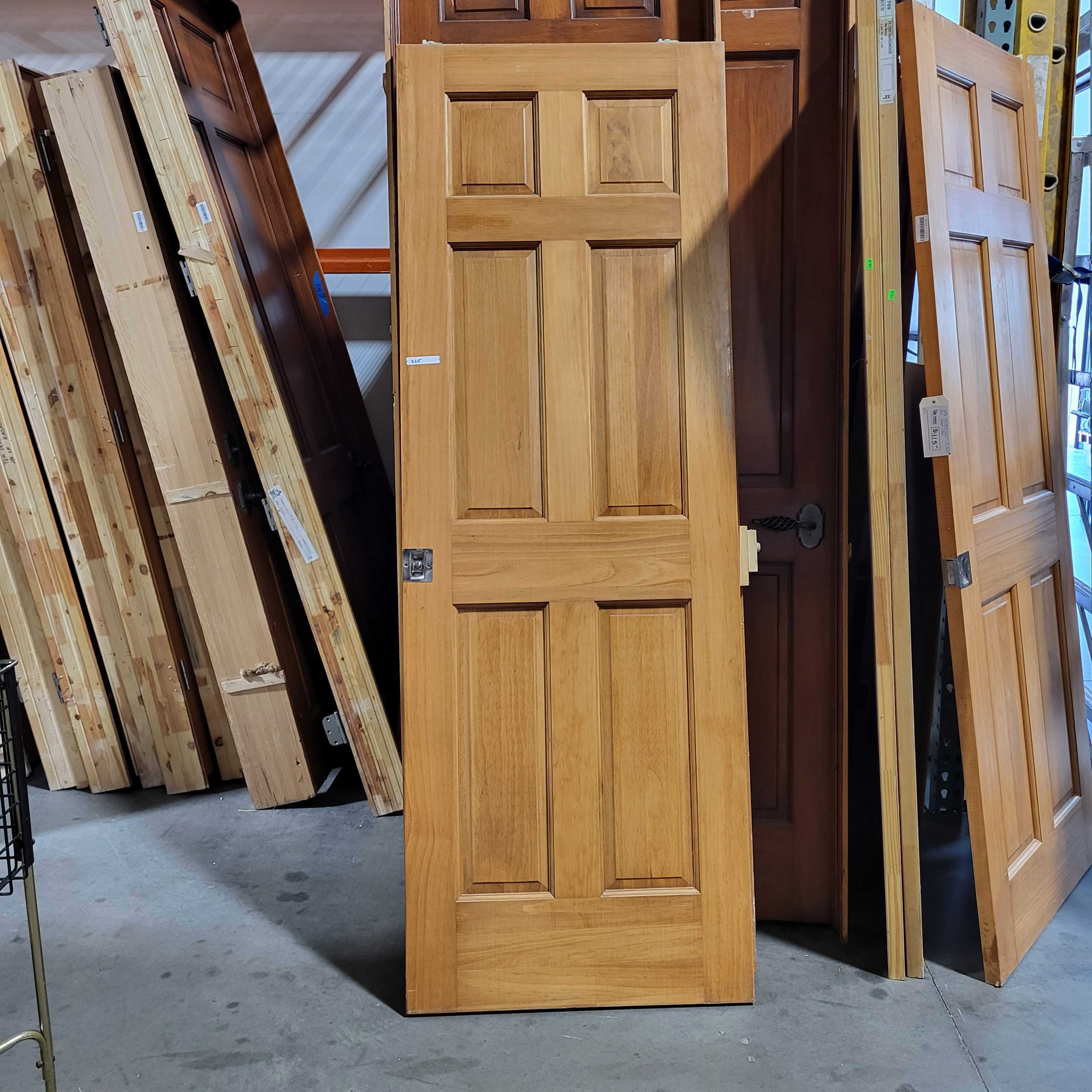 28"x 78.75"x 1.25" 6 Panel Oak Pocket Door