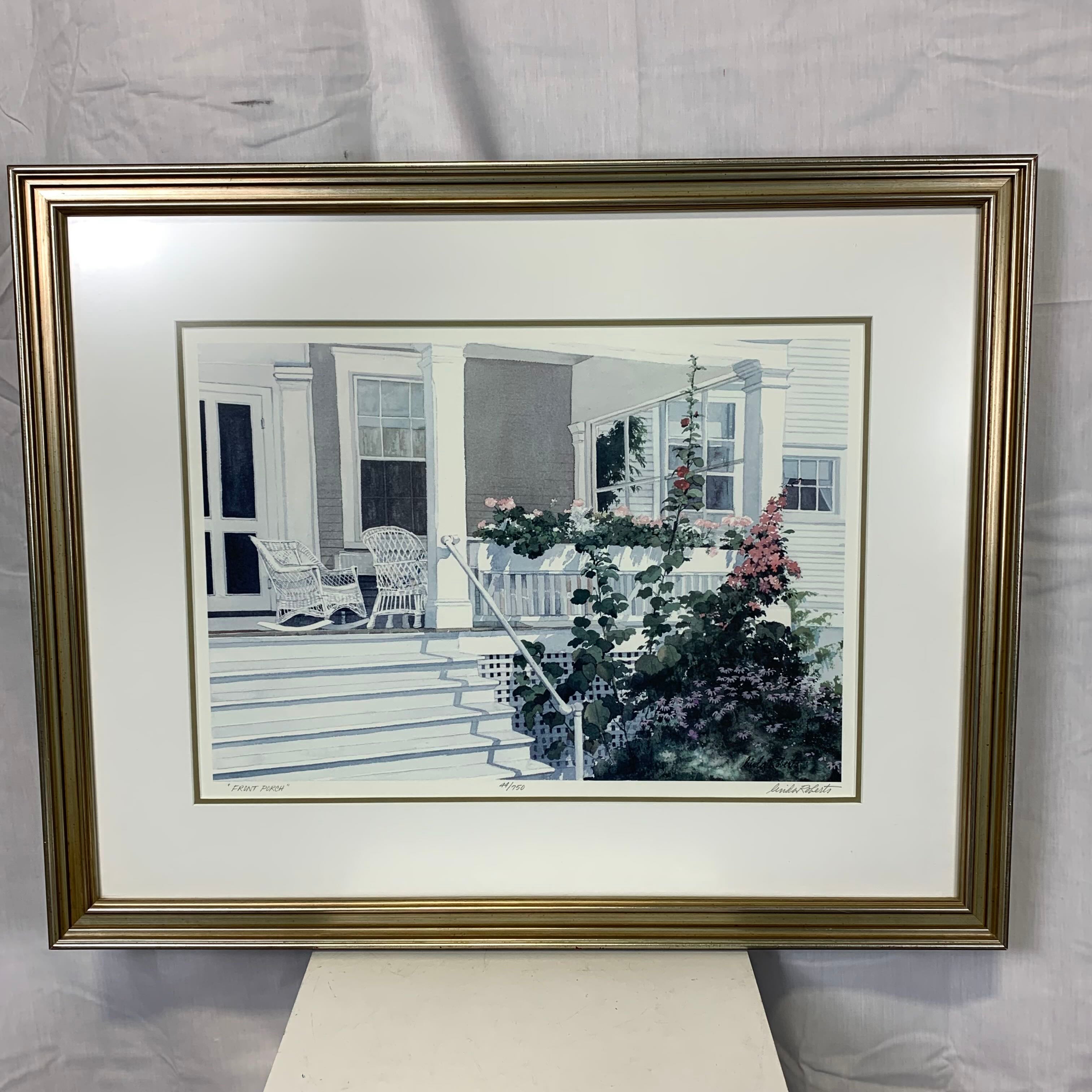 26.5"x 21.5" Front Porch by Linda Roberts Framed and Signed Print