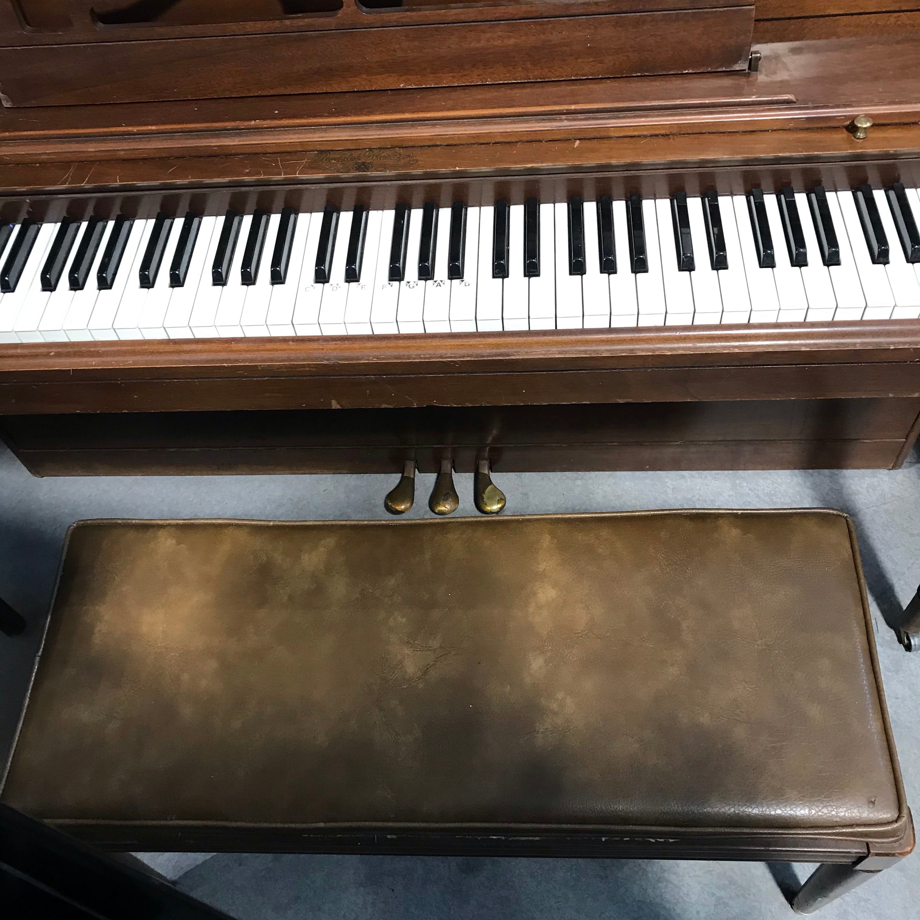 55"x 23.75"x 37.5" Dark Brown Scratches Well Loved Wurlitzer Piano