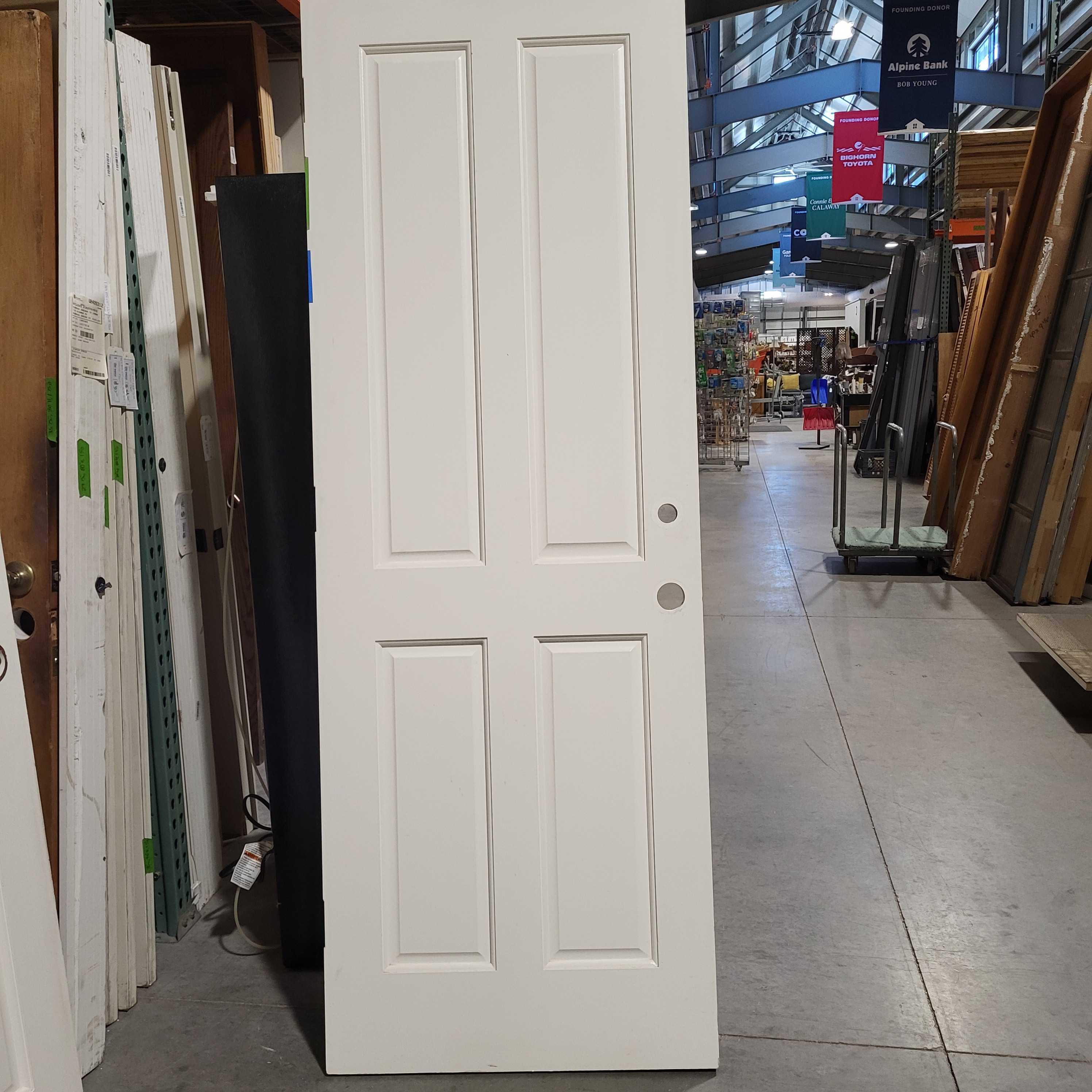 29.75"x 83.5"x 1.5" 4 Panel White Wood Interior Door