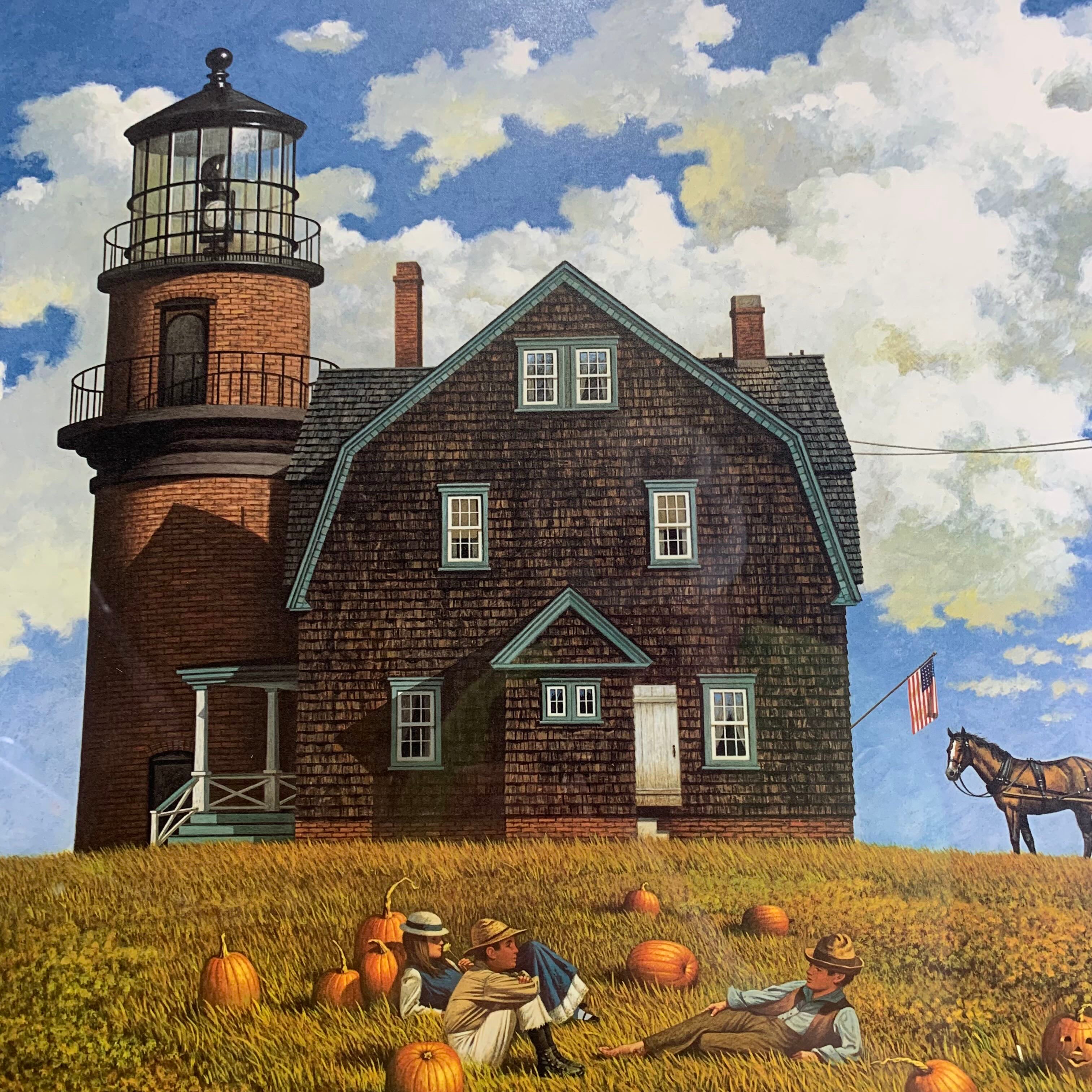 26"x 23" Gay Head Light by Charles Wysocki Framed and Signed Print 458/2500