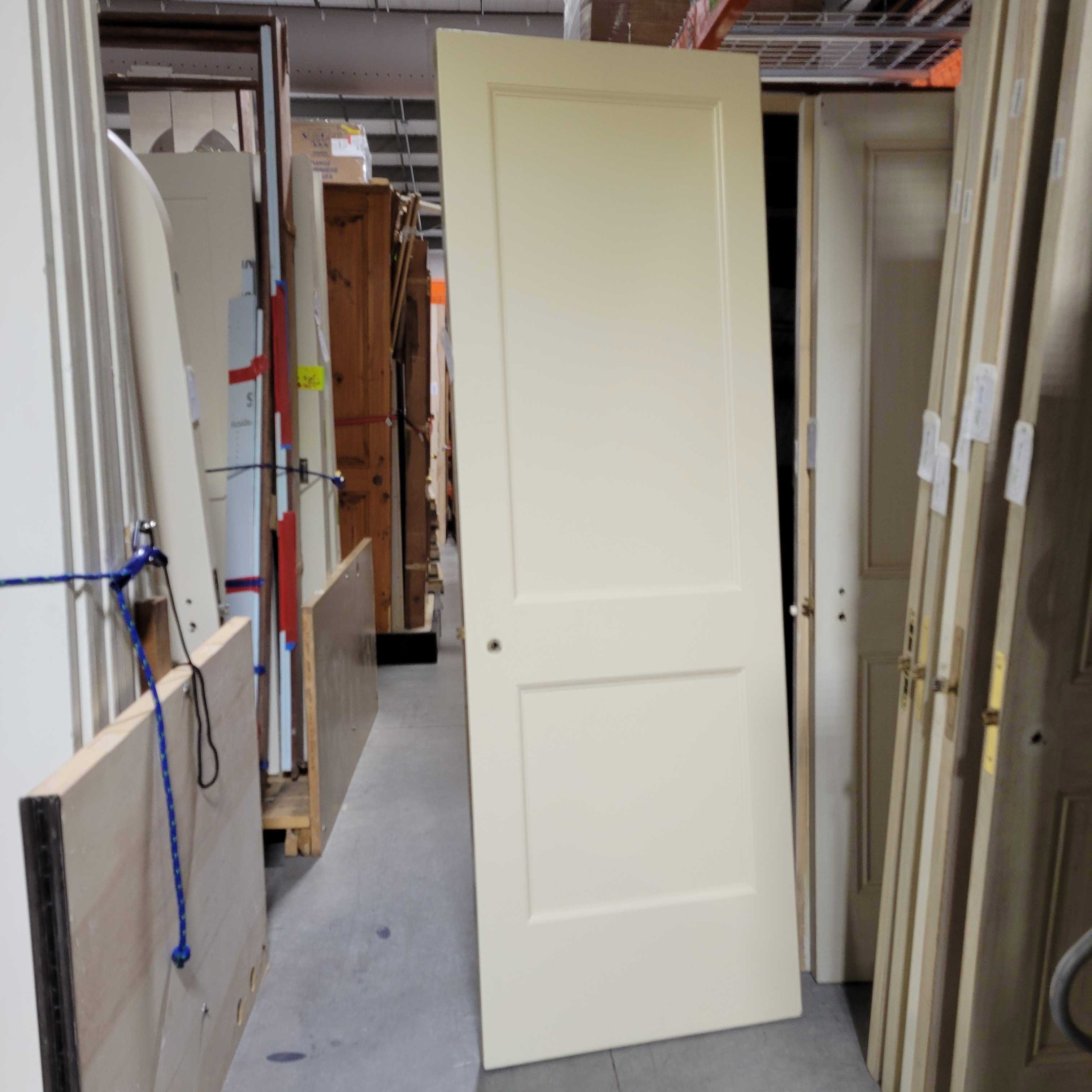 30"x 88"x 1.75" 2 Panel Faux Finished On 1 Side Oppisite Beige With Rounded Saloon Style Setup Interior Door