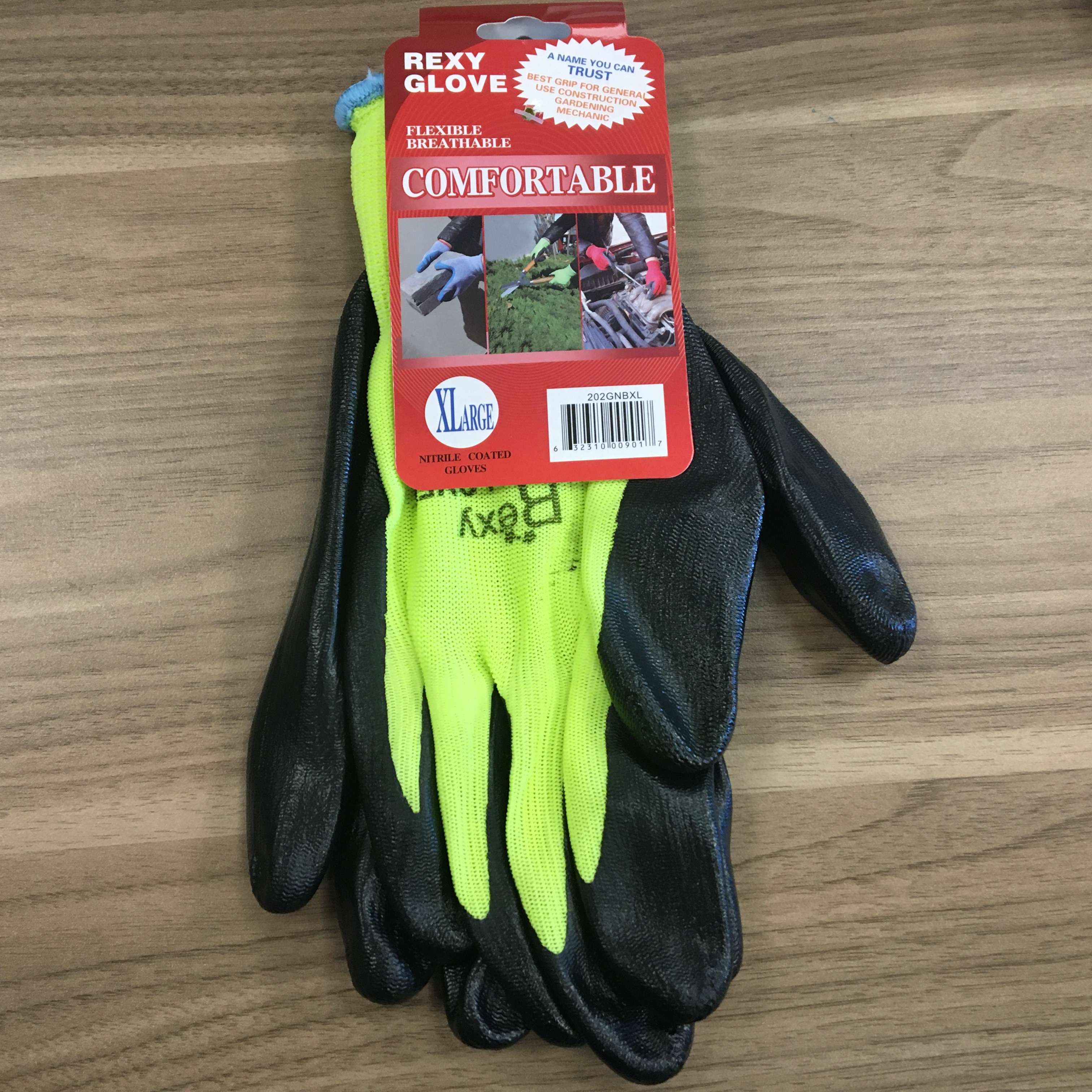 XL Neon Green Poly Gloves G202GNBXL
