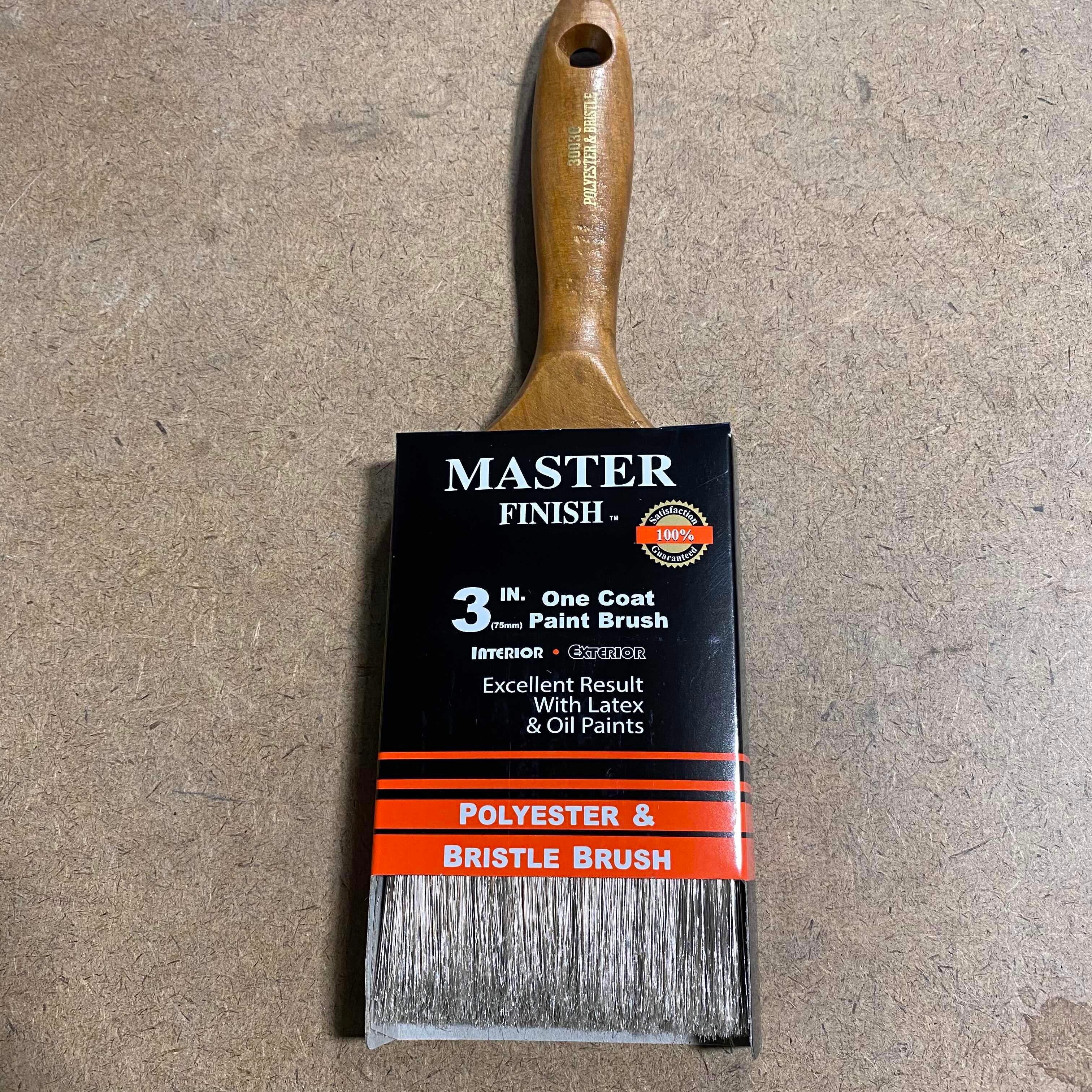 3" Red Polyester and Bristle Paint Brush 30030