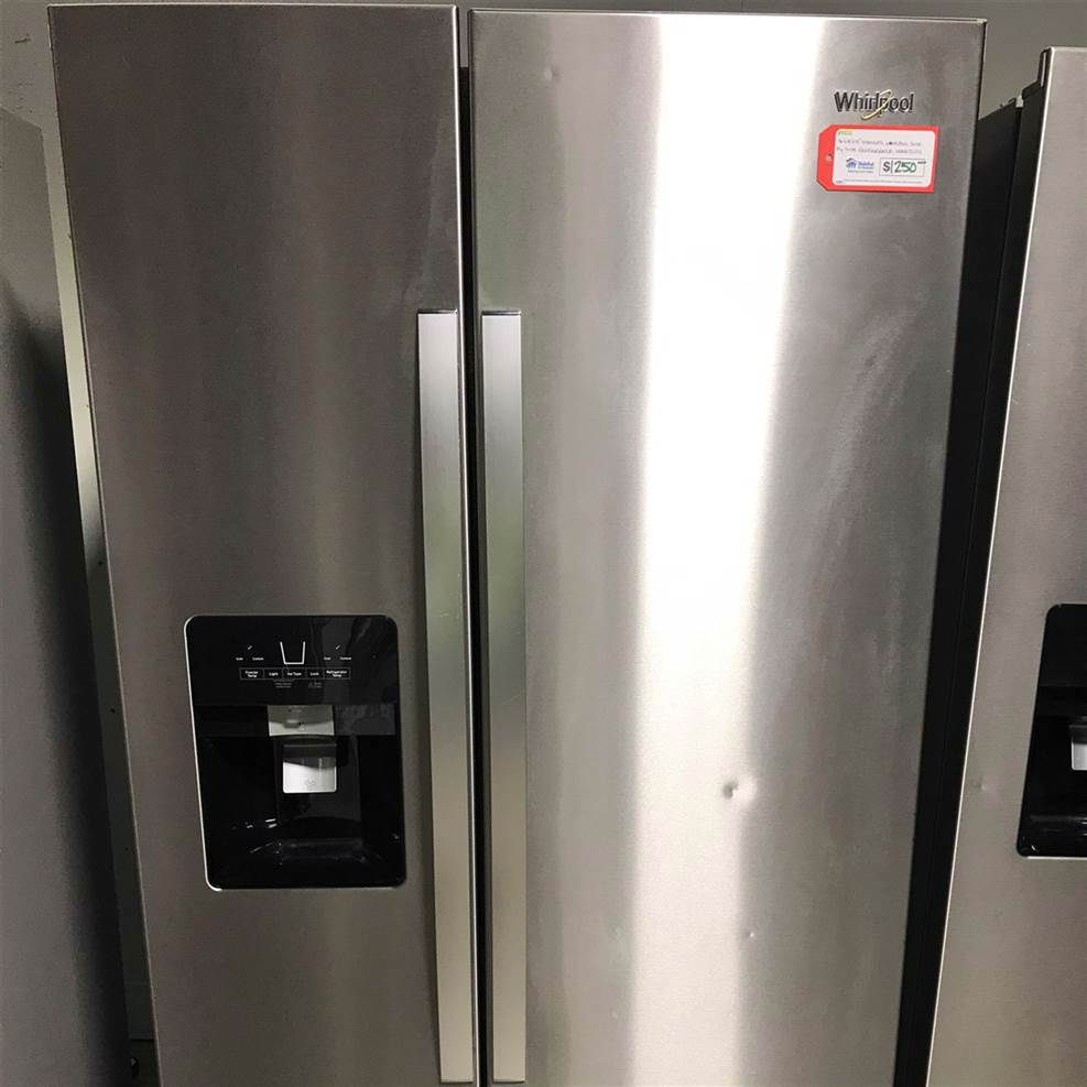 E2222 36"x 32"x 70" Stainless Whirlpool Side By Side Refrigerator WRS325SDHZ08/HRA4092201